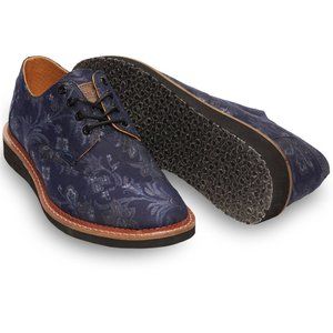 Toms Indigo blue floral paisley brogues lace-up shoes NWOT